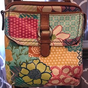 Vintage Colorful Patchwork Crossbody Fossil Purse